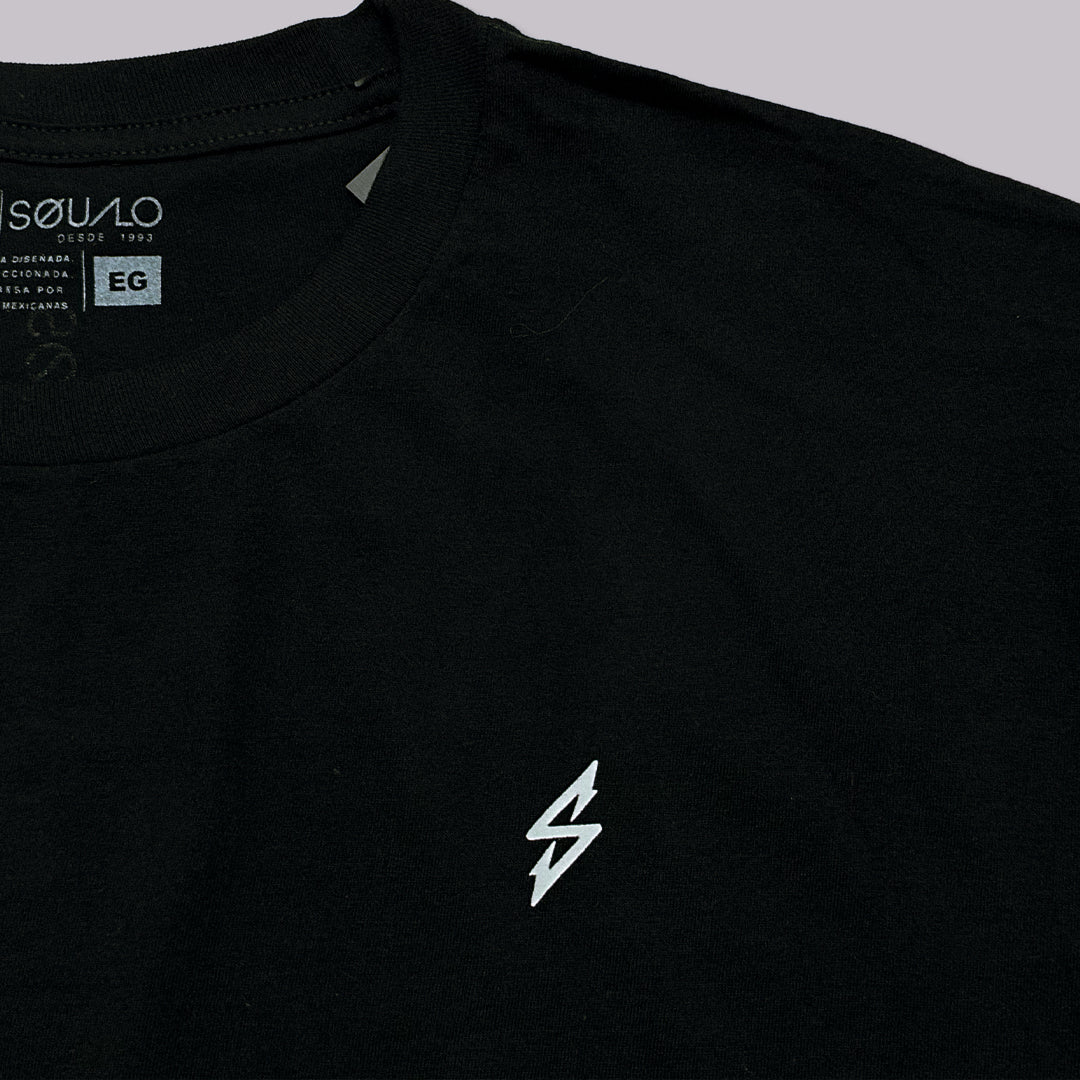 Playera Regular Fit Manga Corta Logo Basicox Negro