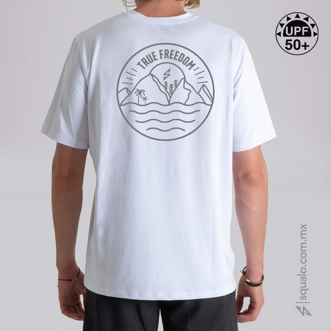 Playera Rashguard Corte Amplio Prx-Freedom Blanco