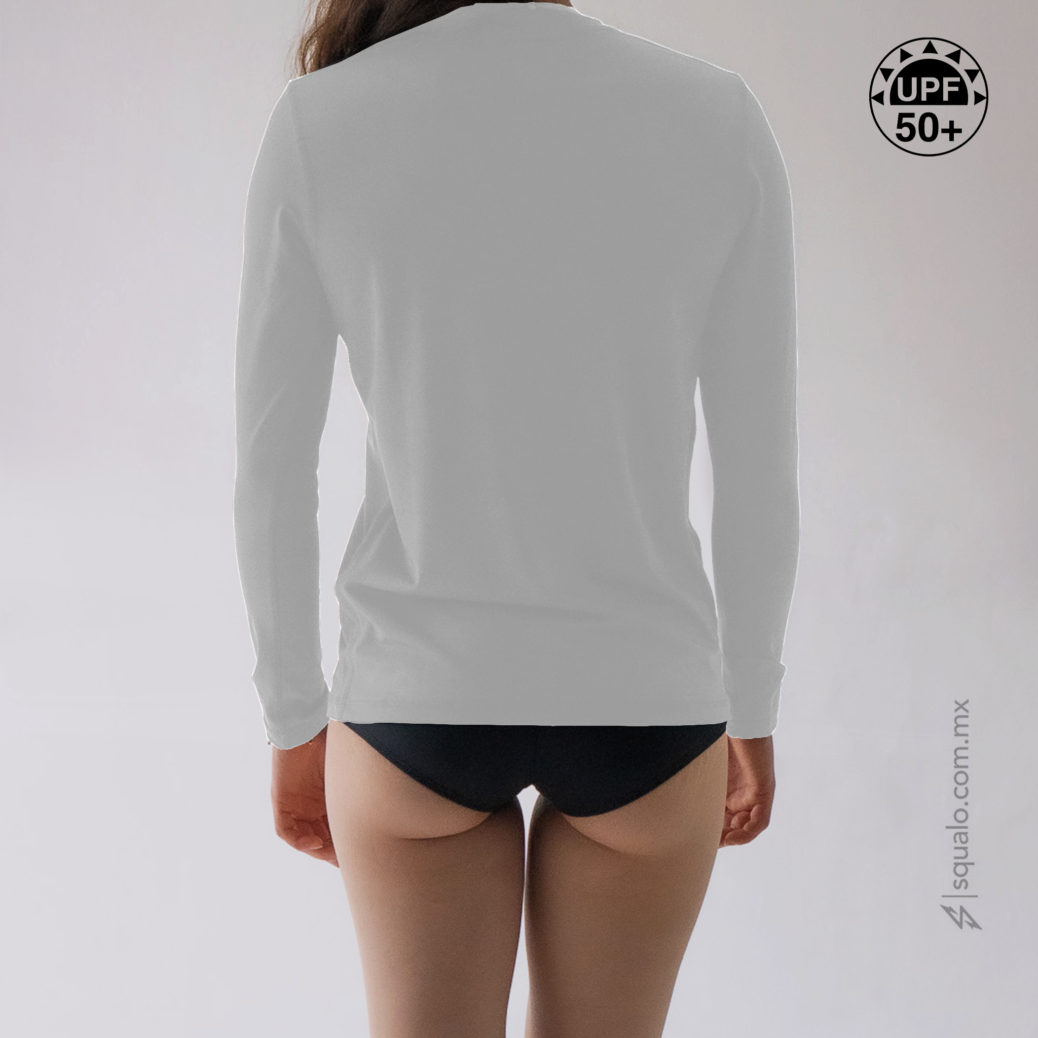 Playera Rashguard Corte Amplio Manga Larga Resort I Blanco