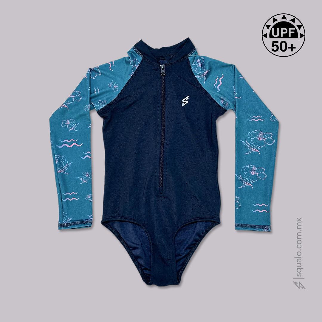 TRAJE DE BAÑO BODY MANGA LARGA VELLGIRL MULTICOLOR