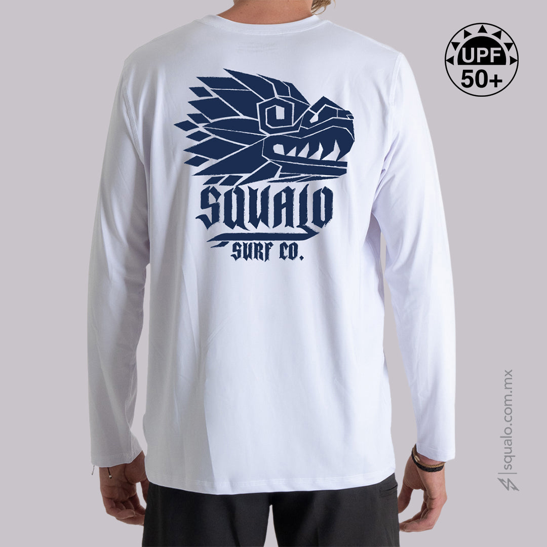 PLAYERA RASHGUARD CORTE AMPLIO MANGA LARGA HEADS BLANCO