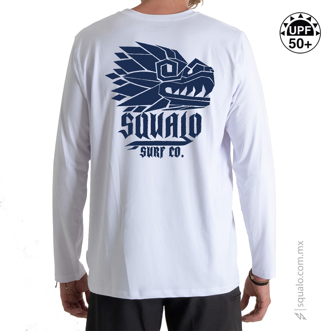 PLAYERA RASHGUARD CORTE AMPLIO MANGA LARGA HEADS BLANCO