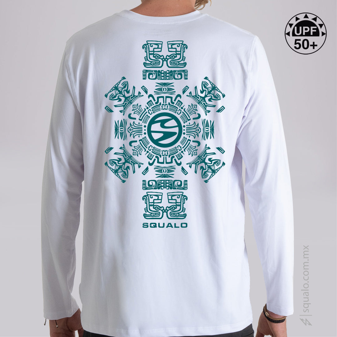 PLAYERA RASHGUARD CORTE AMPLIO MANGA LARGA XEROGRIF BLANCO