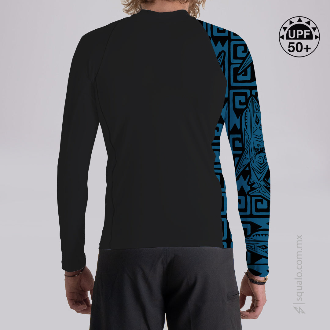 Playera Rashguard Slim Fit Manga Larga Sharkq Multicolor