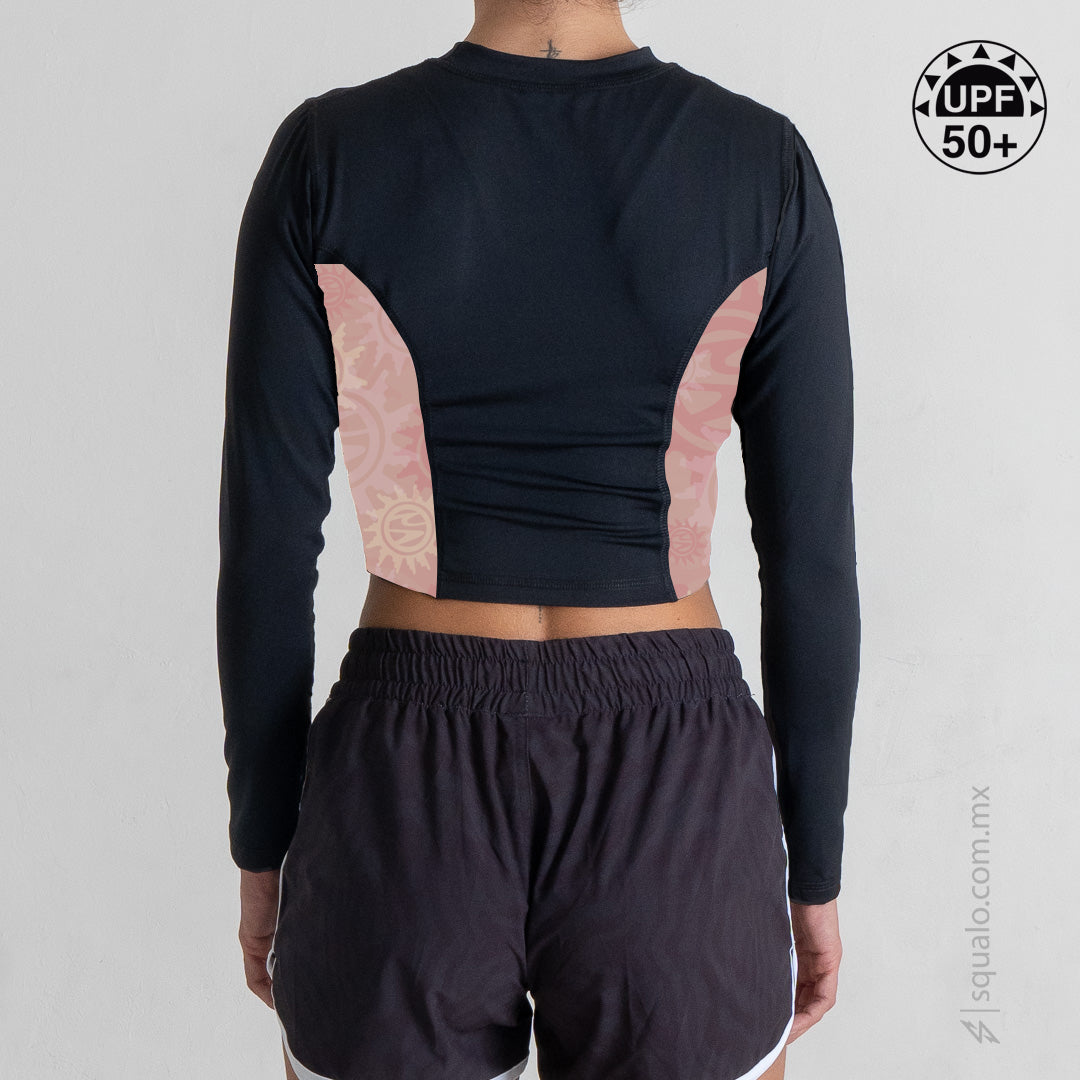 RASHGUARD OMBLIGUERA MANGA LARGA AMSTER NEGRO