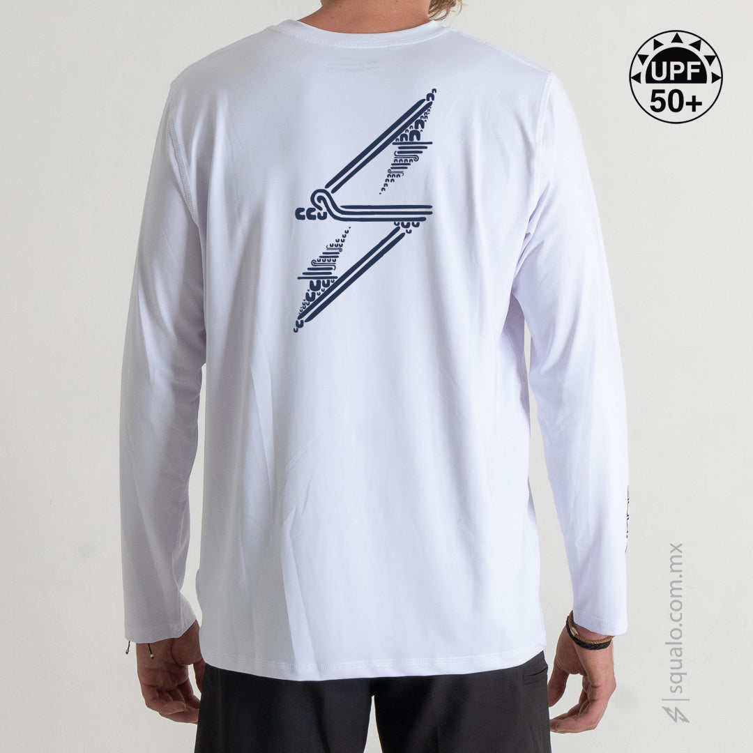 PLAYERA RASHGUARD CORTE AMPLIO ETNIA BLANCO