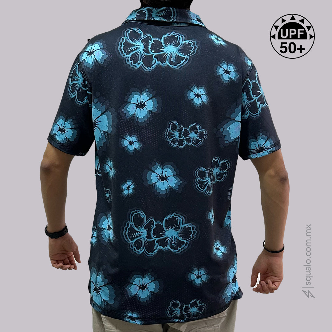 PLAYERA POLO MANGA CORTA FLOWING PRINT MULTICOLOR