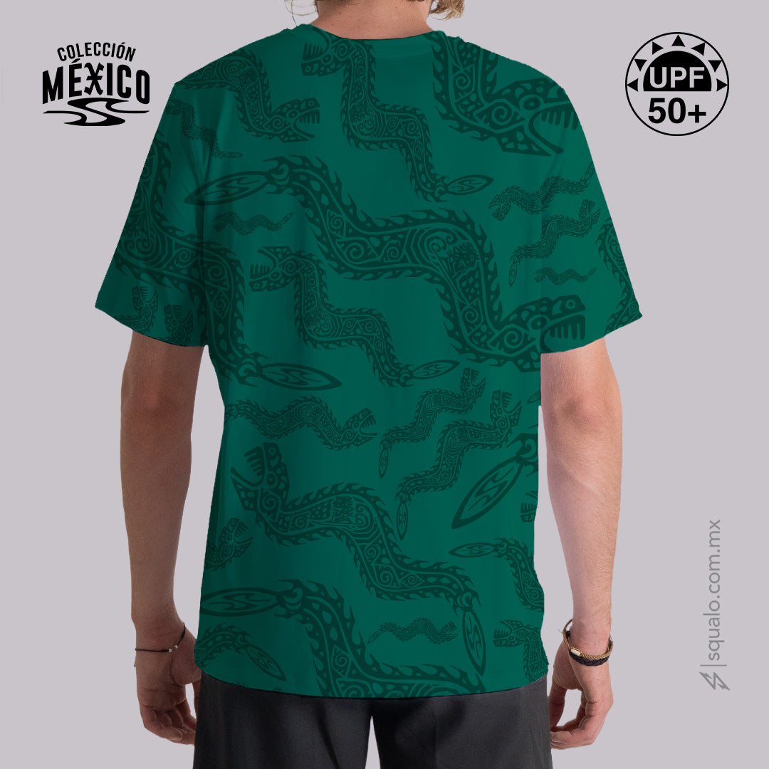 PLAYERA RASHGUARD CORTE AMPLIO RASHX LOOSE MX VERDE