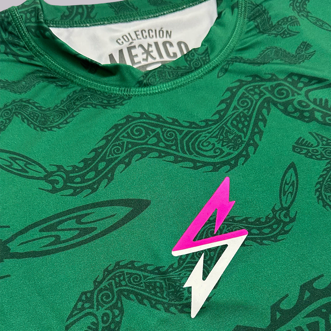 PLAYERA RASHGUARD CORTE AMPLIO RASHX LOOSE MX VERDE