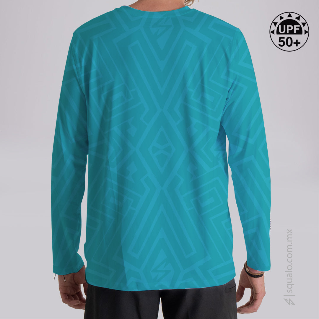 PLAYERA RASHGUARD CORTE AMPLIO MANGA LARGA LONGPRIX I AQUA