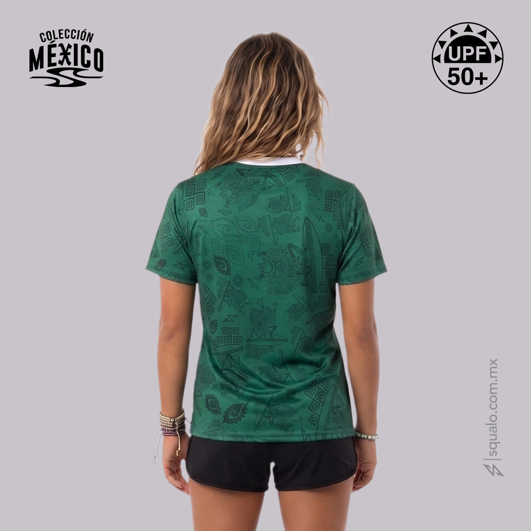PLAYERA RASHGUARD CORTE AMPLIO MANGA CORTA DARASH MX VERDE