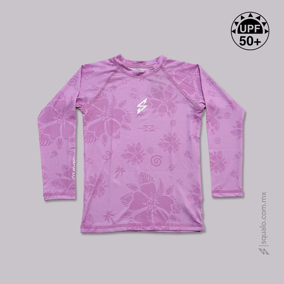 PLAYERA RASHGUARD GIRL CORTE AMPLIO MANGA LARGA XEL I ROSA