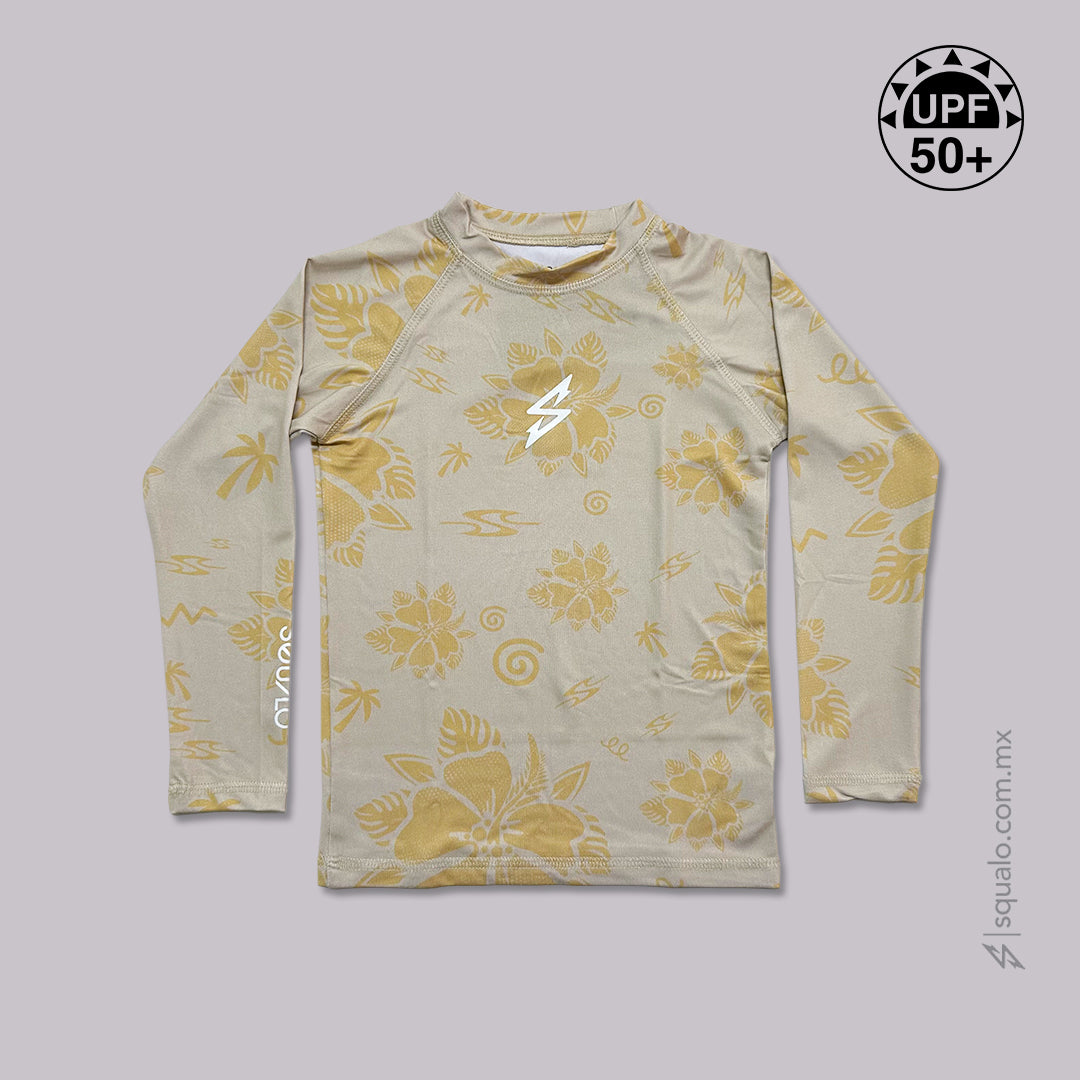 PLAYERA RASHGUARD GIRL CORTE AMPLIO MANGA LARGA XEL IV BUTTER