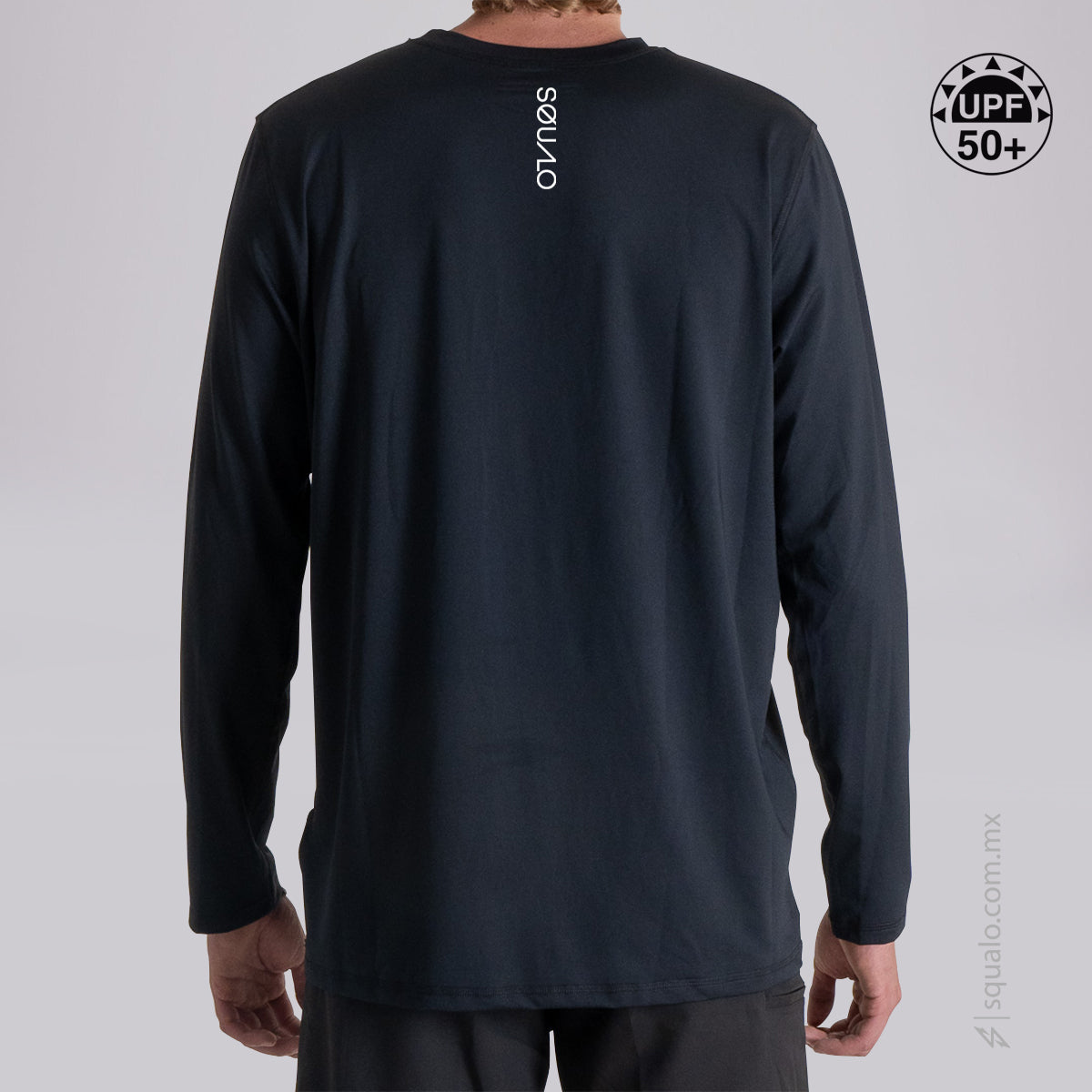 PLAYERA RASHGUARD CORTE AMPLIO MANGA LARGA LEYEX 3 NEGRO
