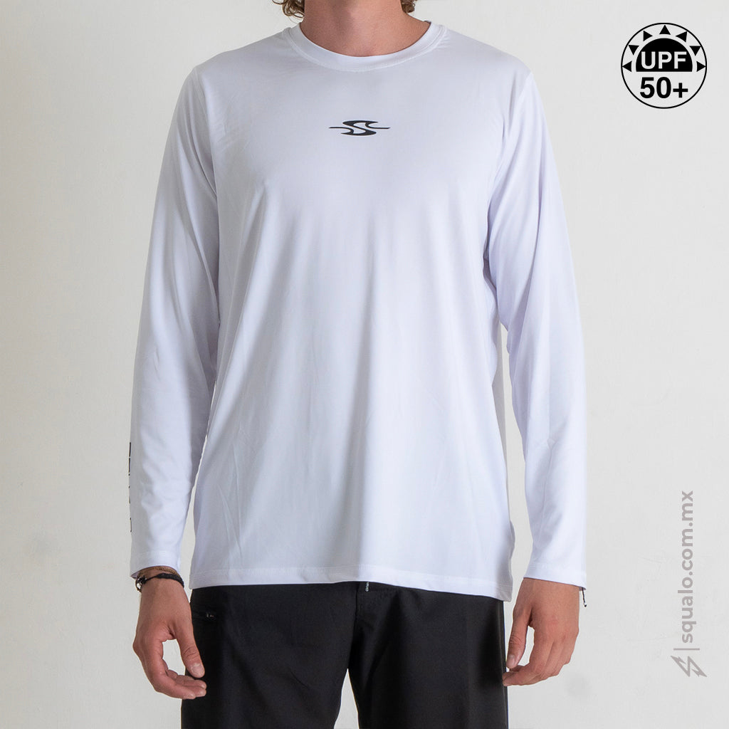 Playera Rashguard Corte Amplio Baxika Blanco – Squalo