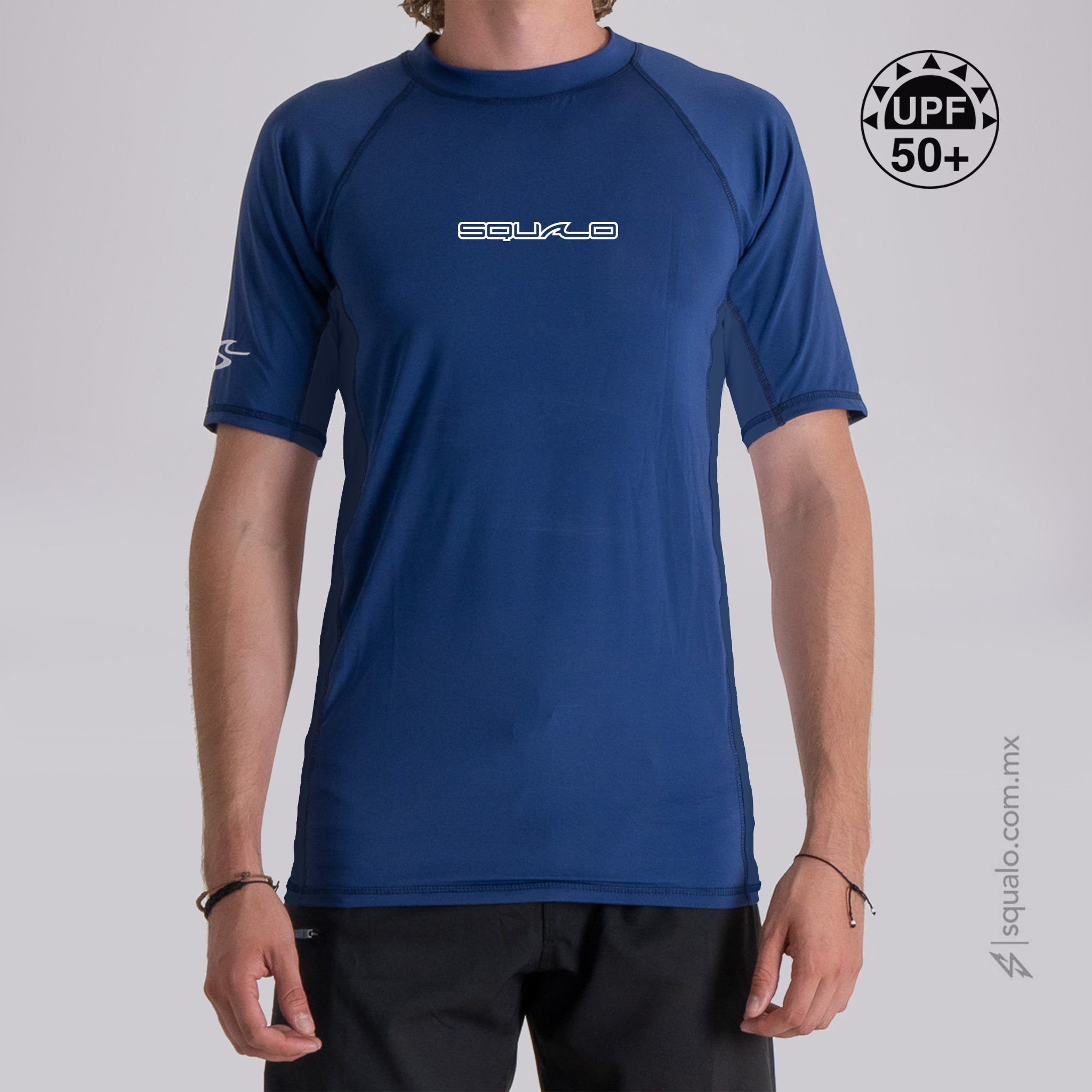 Playera Rashguard Corte Ajustado Basix I Marino – Squalo