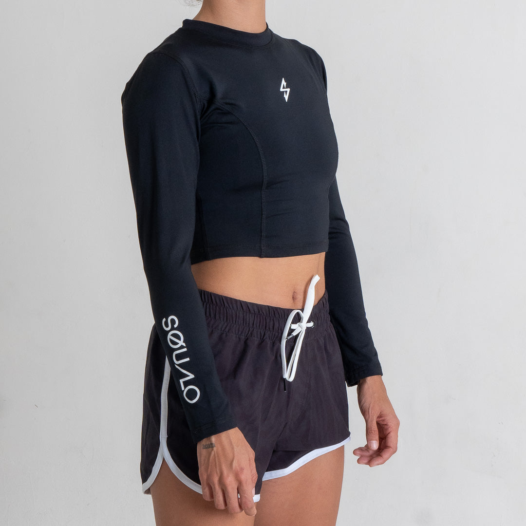 Playera Rashguard Ombliguera Xrera Negro