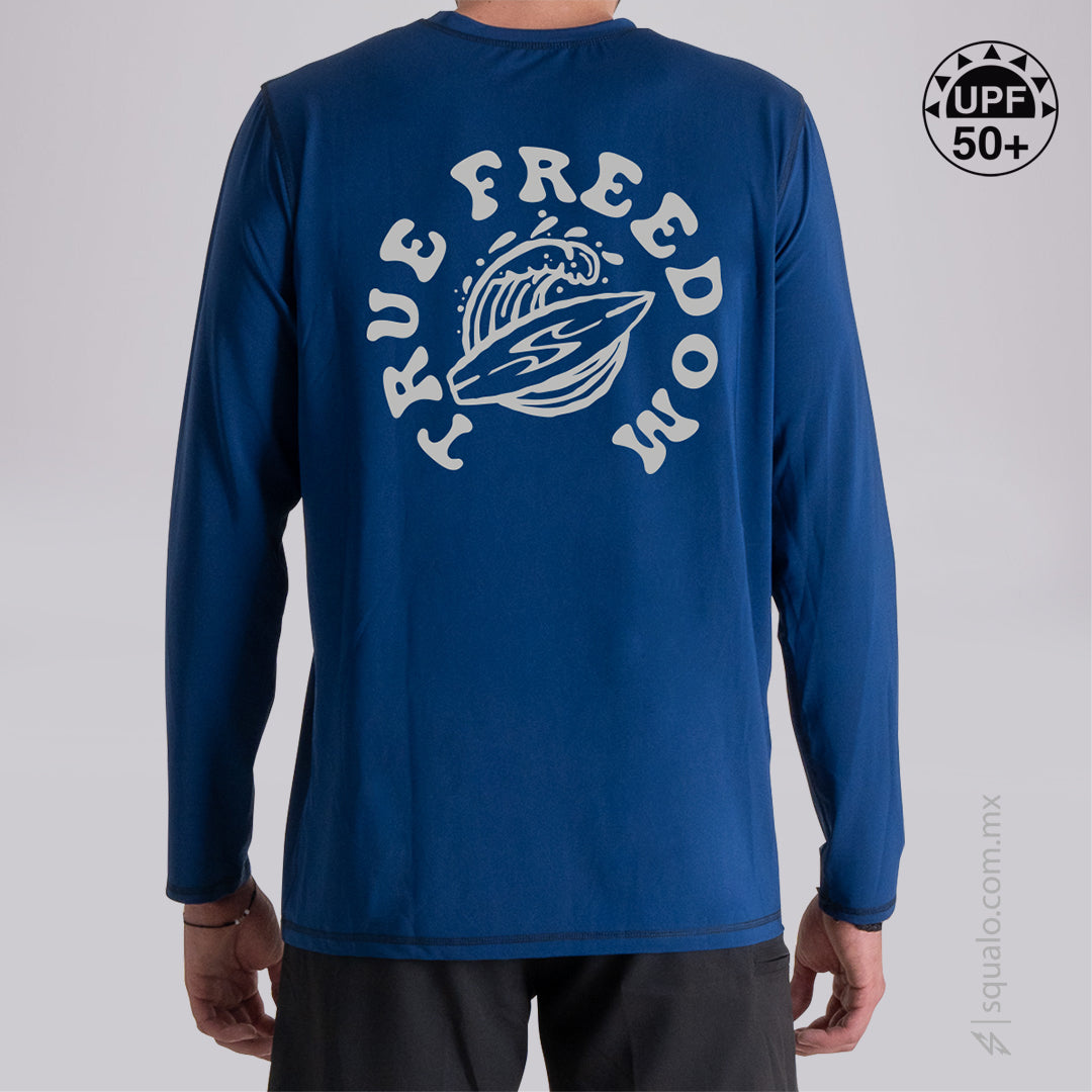 PLAYERA RASHGUARD CORTE AMPLIO MANGA LARGA WAV MARINO