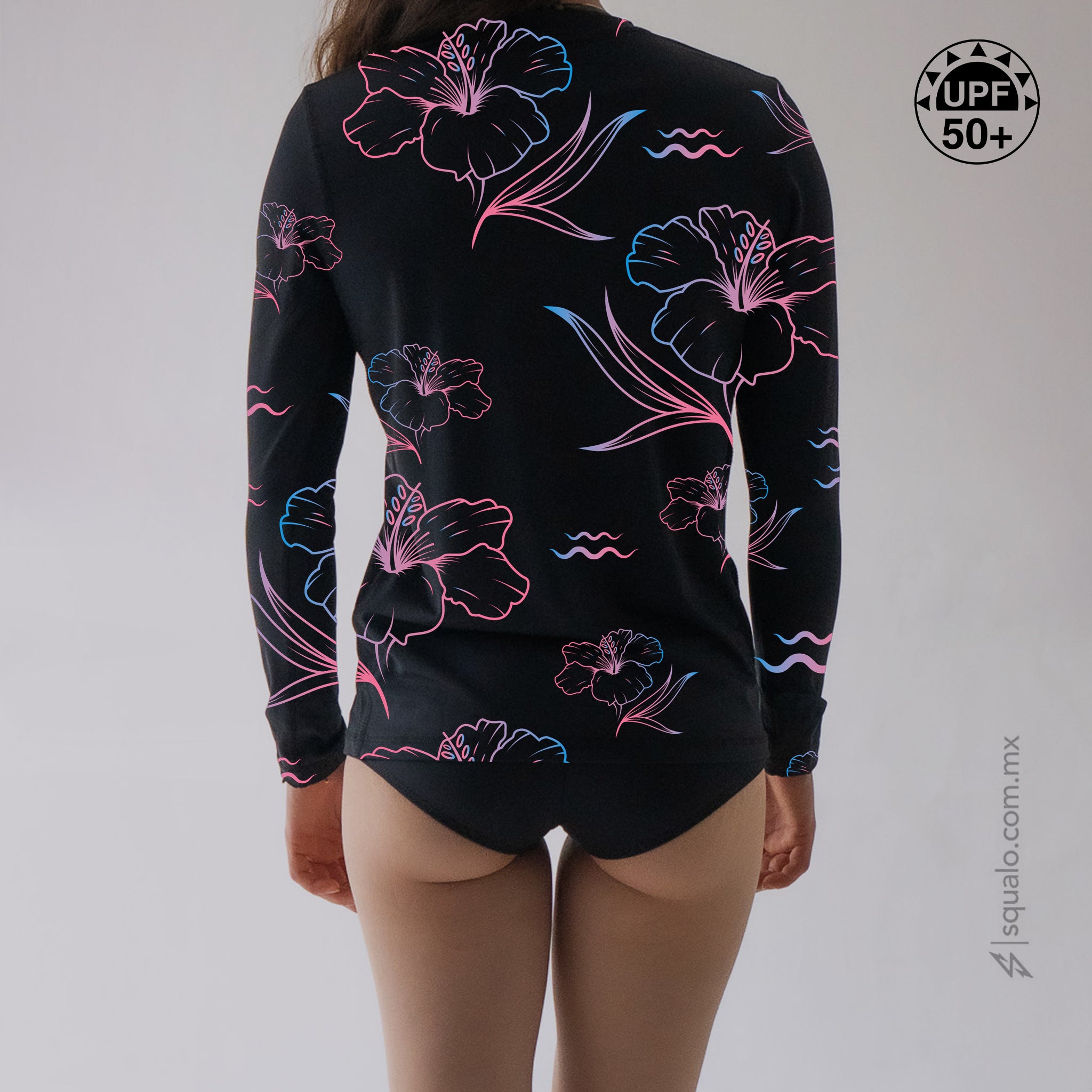 PLAYERA RASHGUARD CORTE AMPLIO FLO MULTICOLOR