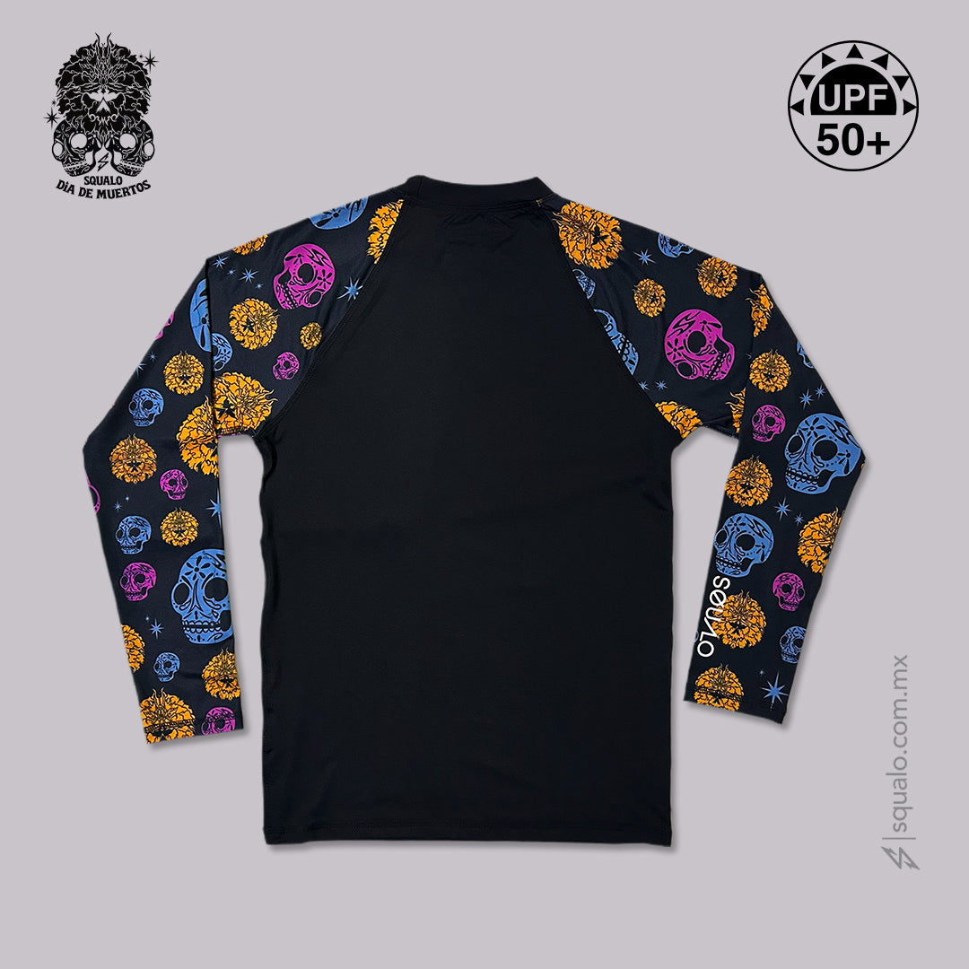 PLAYERA RASHGUARD CORTE AJUSTADO MANGA LARGA DDM26 NEGRO
