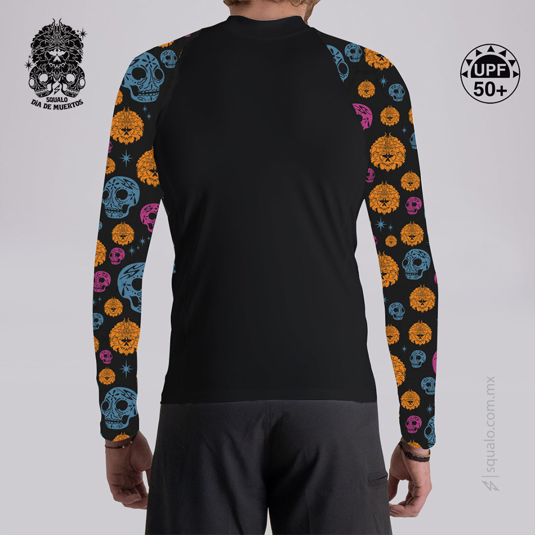 PLAYERA RASHGUARD CORTE AJUSTADO MANGA LARGA DDM26 NEGRO