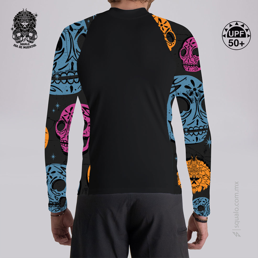 PLAYERA RASHGUARD CORTE AJUSTADO MANGA LARGA DDM26 NEGRO