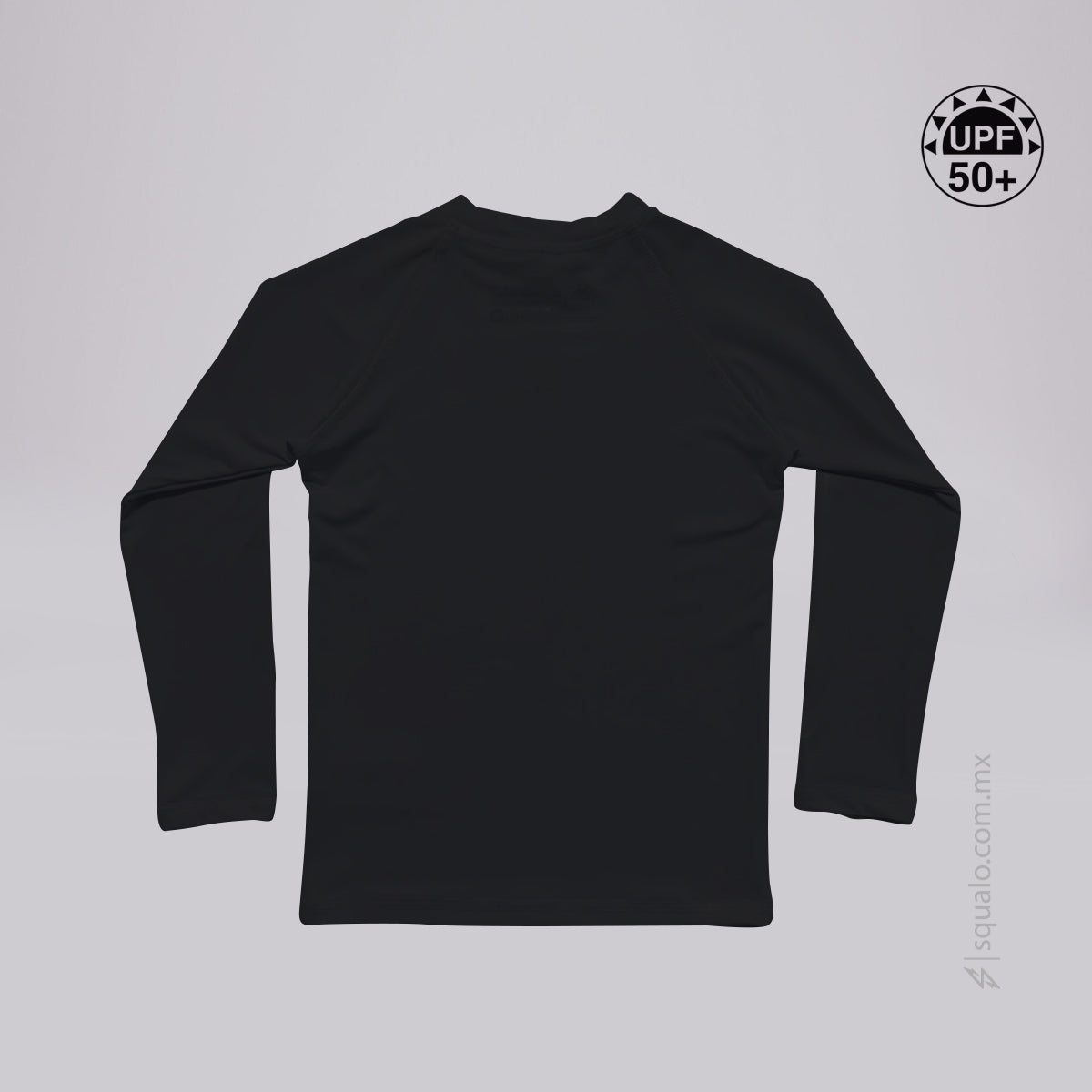 PLAYERA RASHGUARD KIDS CORTE AMPLIO MANGA LARGA GRAX I NEGRO