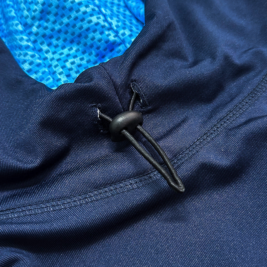 Playera Rashguard Manga Larga Con Gorro Corte Ajustado Xirkuit Azul