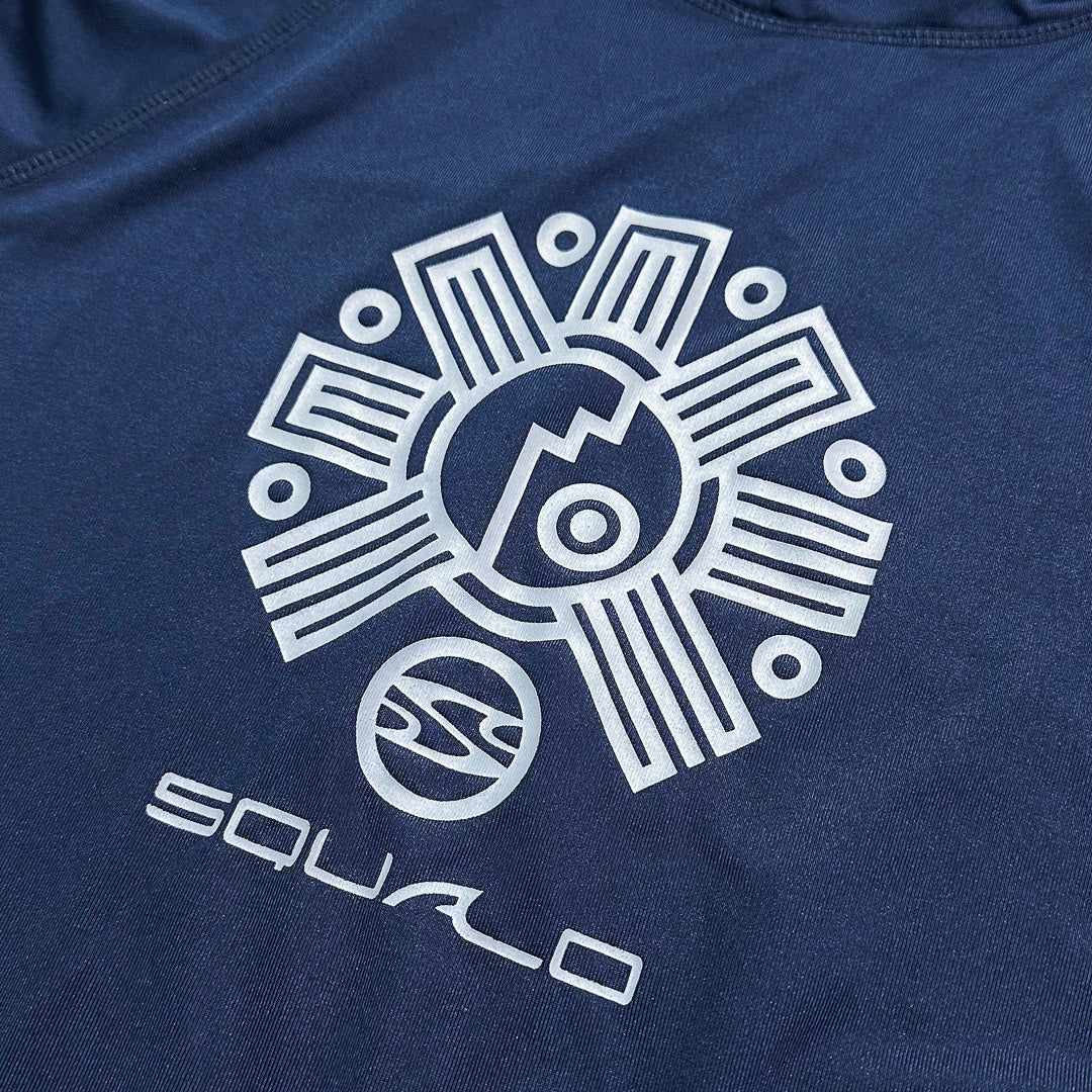 Playera Rashguard Manga Larga Con Gorro Corte Ajustado Xirkuit Azul