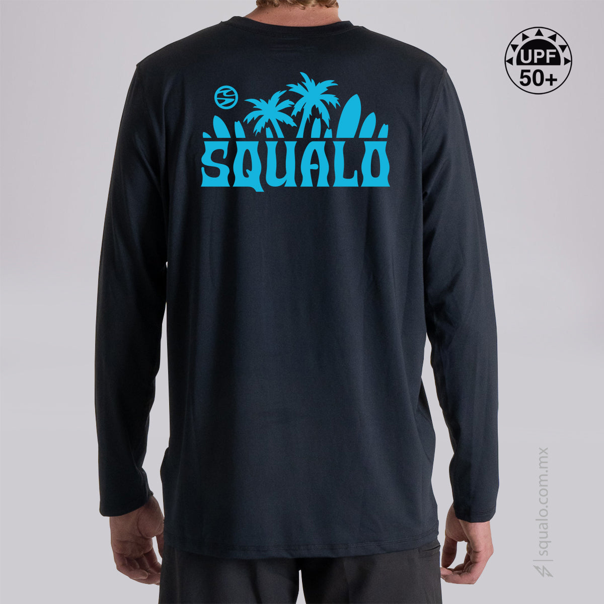 PLAYERA RASHGUARD CORTE AMPLIO VIBES NEGRO