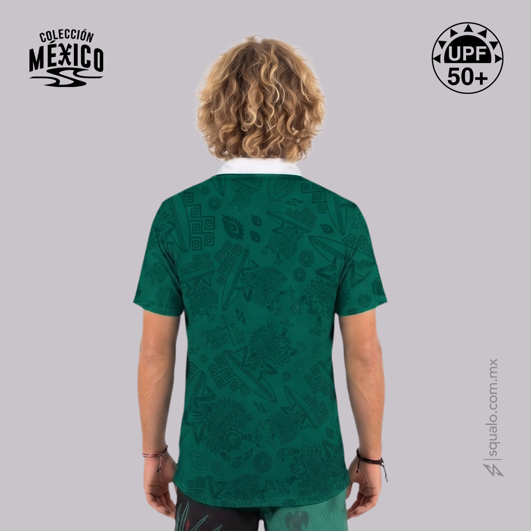 PLAYERA POLO MANGA CORTA XAMP MX VERDE