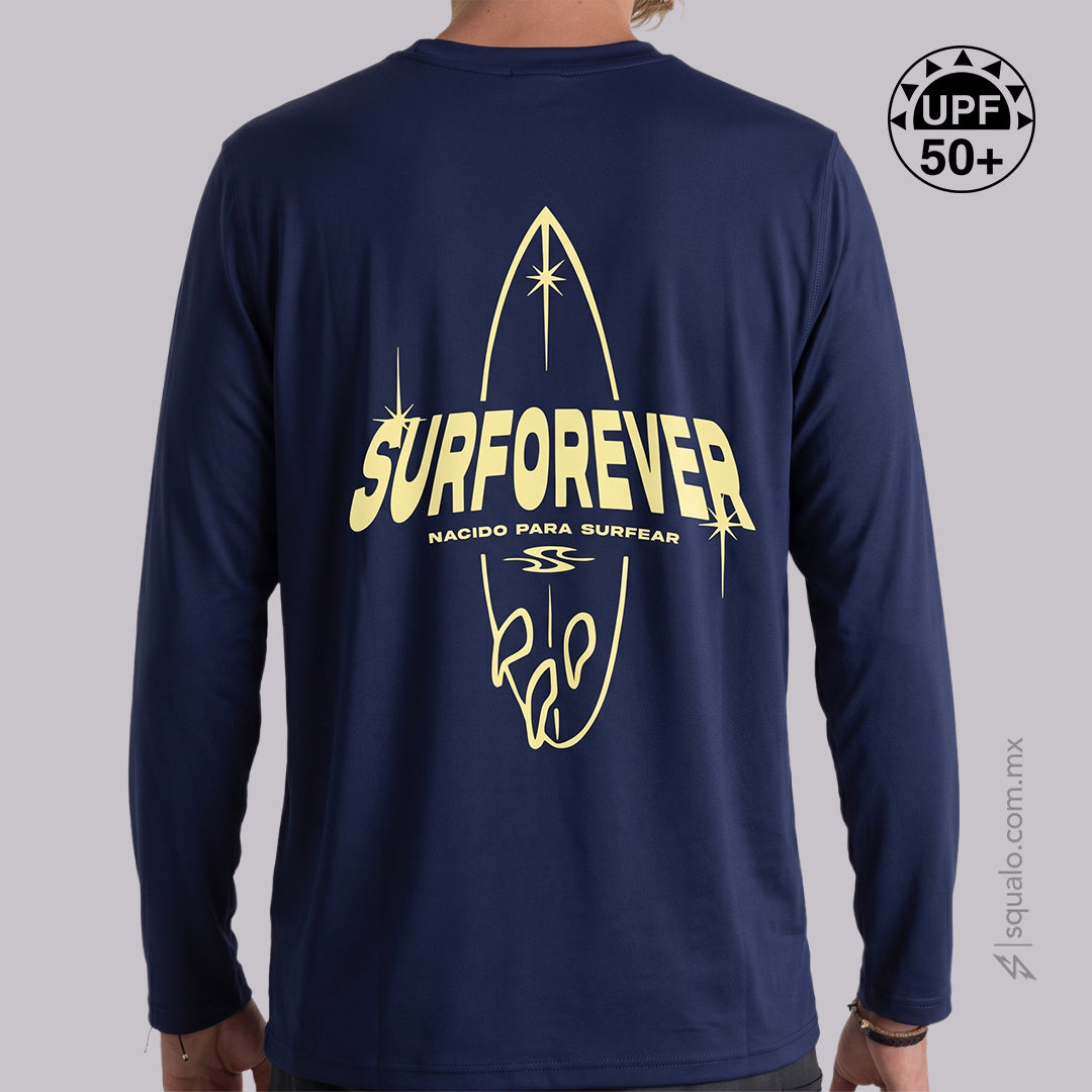 PLAYERA RASHGUARD CORTE AMPLIO MANGA LARGA XEVER MARINO