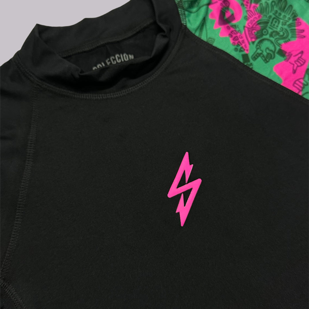 PLAYERA RASHGUARD CORTE AJUSTADO MANGA LARGA RASHSLIM MX NEGRO