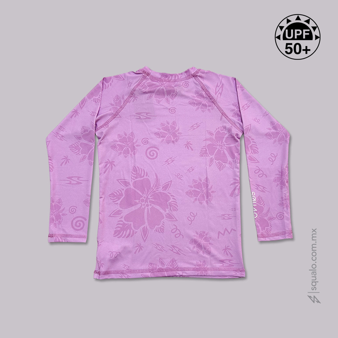 PLAYERA RASHGUARD GIRL CORTE AMPLIO MANGA LARGA XEL I ROSA