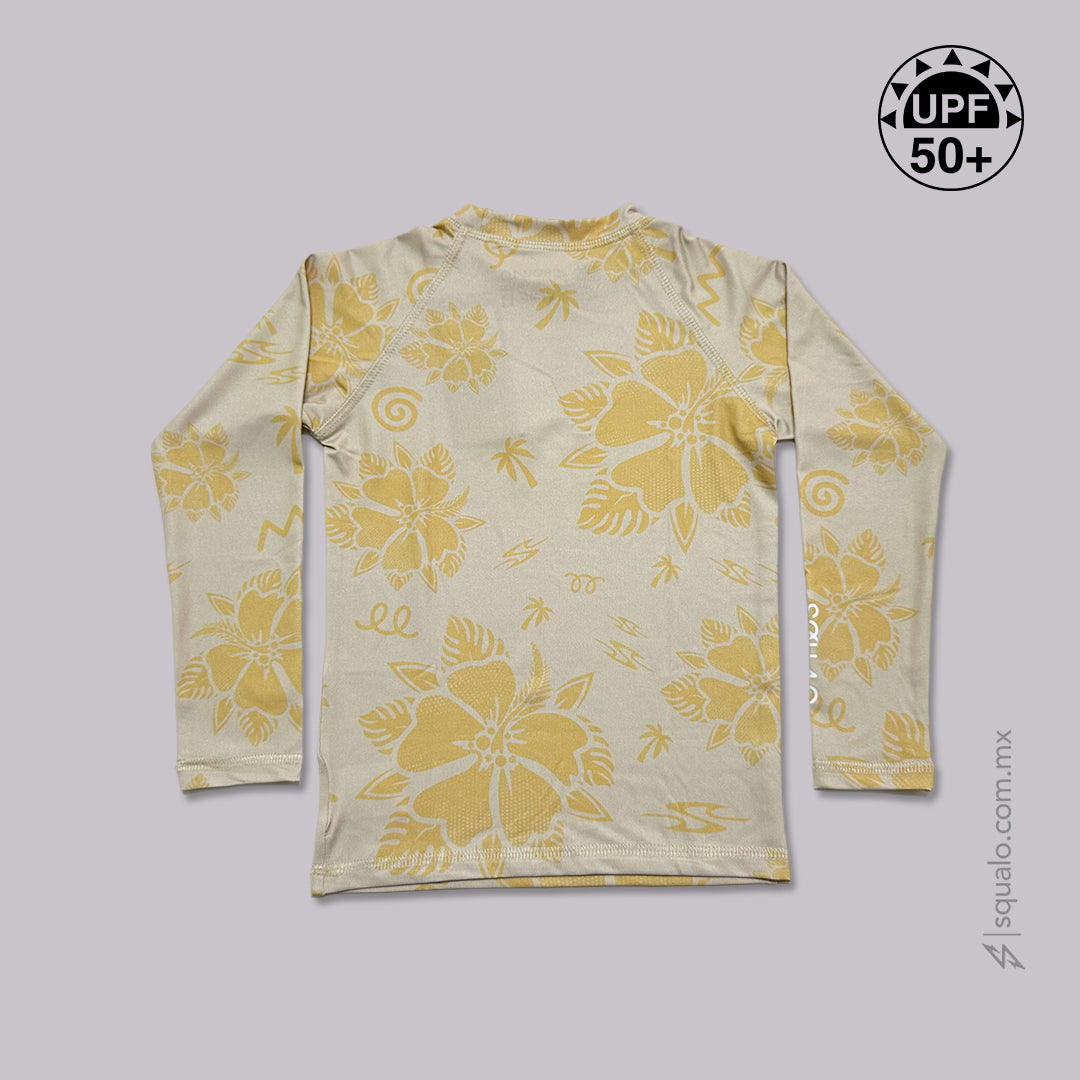 PLAYERA RASHGUARD GIRL CORTE AMPLIO MANGA LARGA XEL IV BUTTER