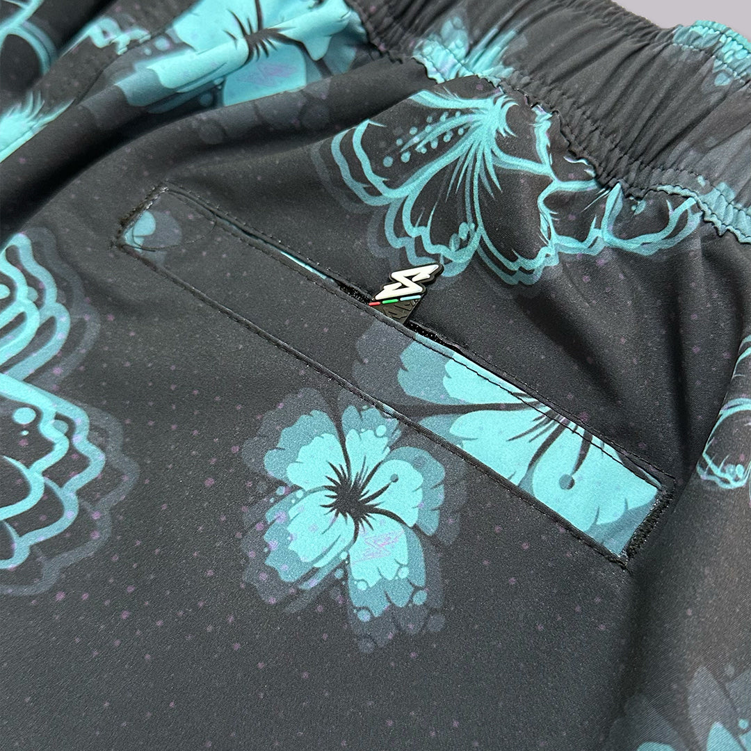 TRAJE DE BAÑO VOLLEY FLORING NEGRO 17"